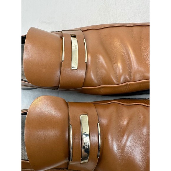 GUCCI Men\'s Brown Florence Leather dress shoes loafers Italy. Size: 13 main image 12